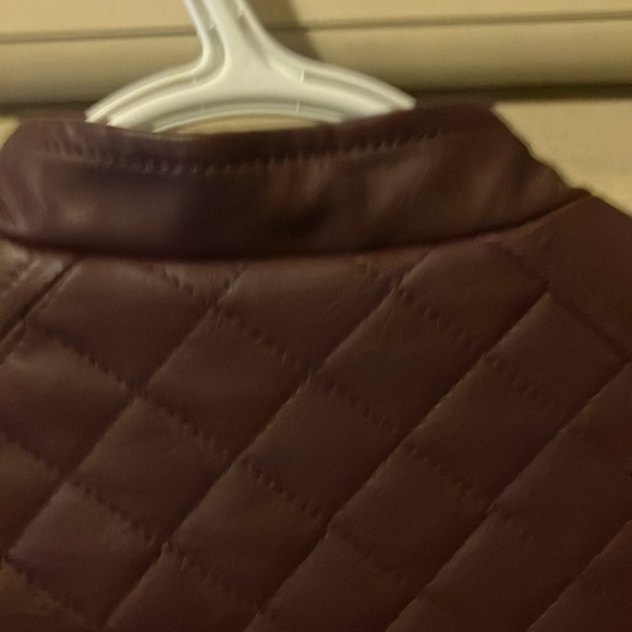 Burgundy moto jacket, size  small. - Picture 3 of 6